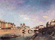 Johan-Barthold Jongkind The Seine and Notre-Dame de Paris Sweden oil painting reproduction